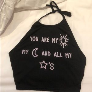 Black Halter Crop Top